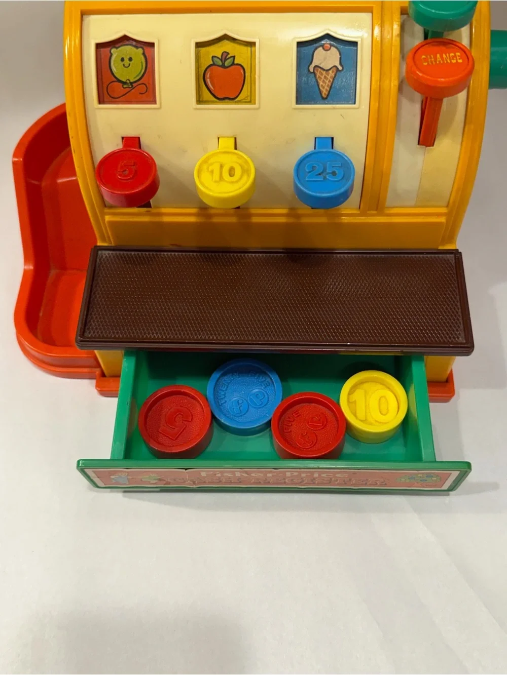 Vintage 1974 Fisher-Price Cash Register With Original Coins